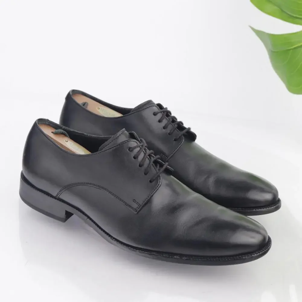 Cole‎ Haan Mens Williams Oxfords Size 10 M Black Leather Plain Derby Dress Shoes